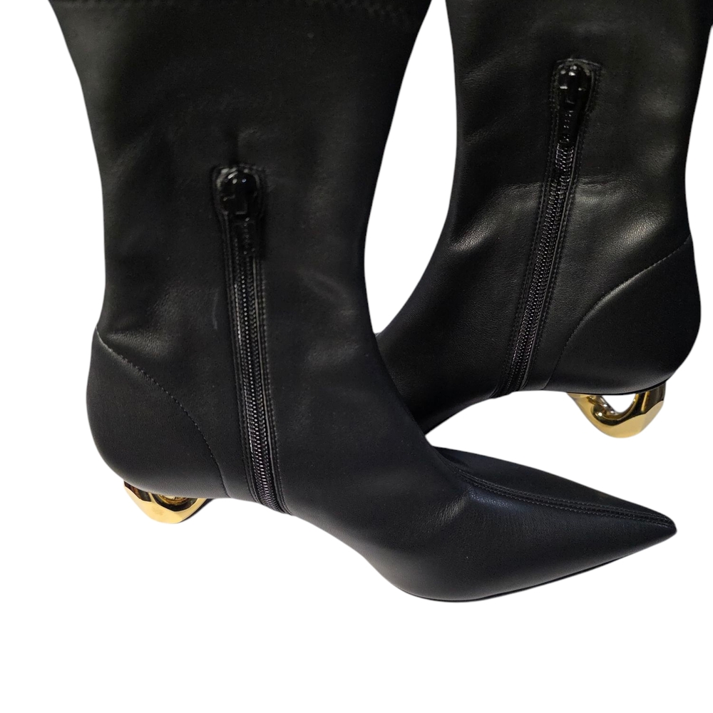 JW ANDERSON Black and Gold Heeled Boots